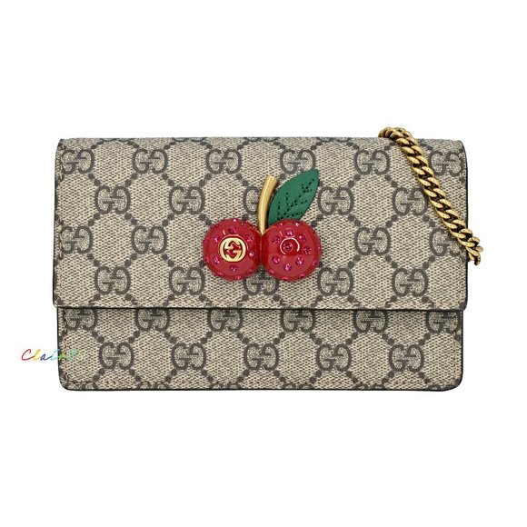 Gucci 481291 GG Supreme Mini Bag With Cherries - Picture 2 of 10